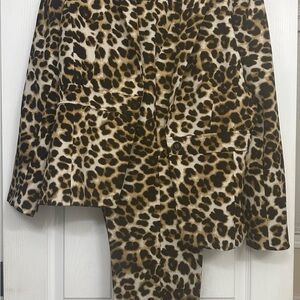 Leopard Print Blazer and Pants Set
